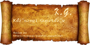 Kőszegi Gusztáv névjegykártya